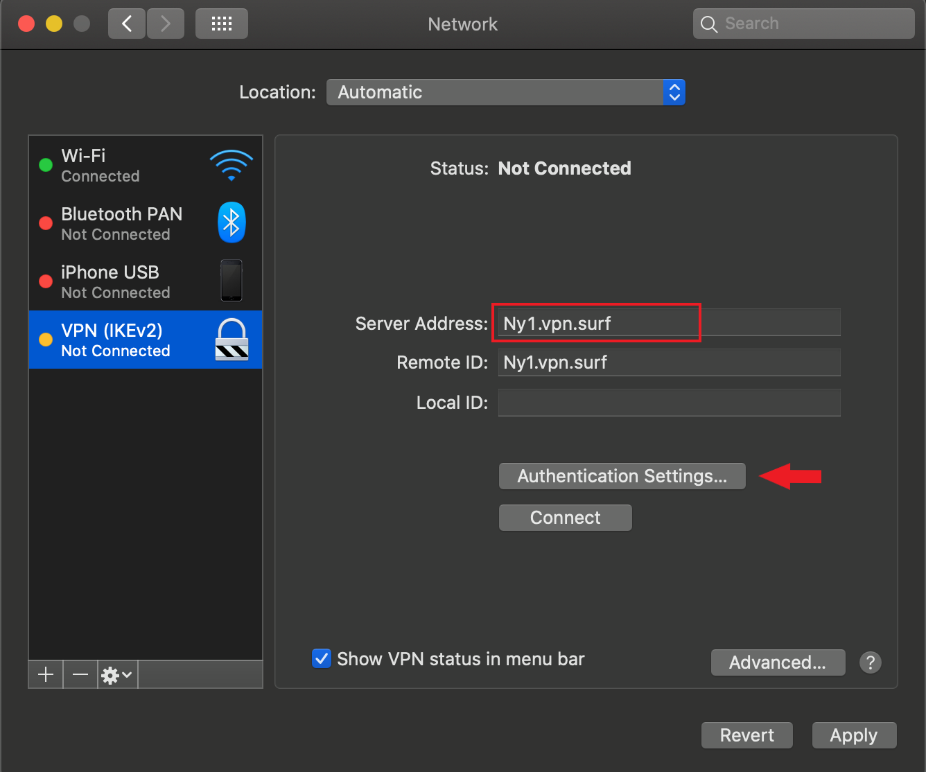 macos server vpn on macstadium