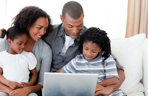 family using wifi